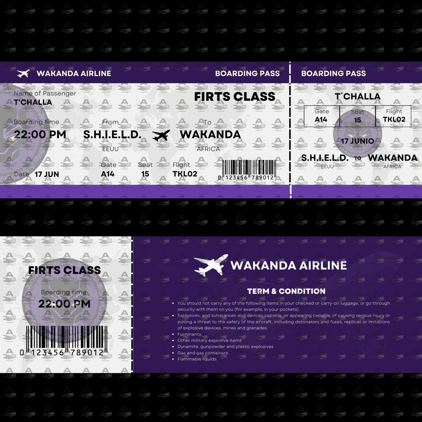 TIcket Avion Wakanda